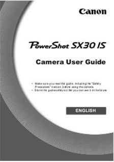 Canon PowerShot SX30 IS manual. Camera Instructions.